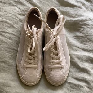 Rothys gold and cream sneakers
